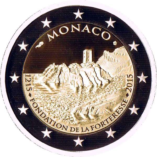 Picture side: 2 Euro memorial coin 2015 Monaco 