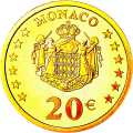 20 Euro 2002 Monaco Wertseite Münze anzeigen Wertseite: 20 Euro 2002 Monaco