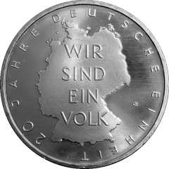 10 Euro memorial coin from Germany: 20 years German Unity