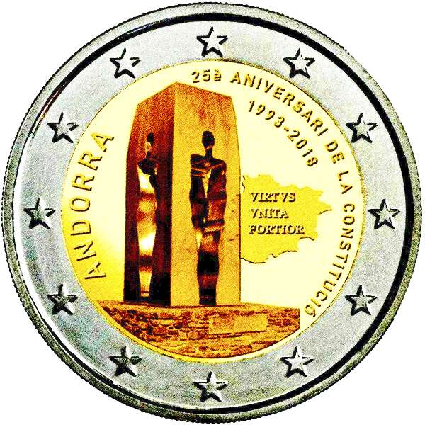 Picture side: 2 Euro memorial coin 2018 Andorra 