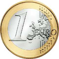 1 Euro Münze Deutschland vor 2007 Wertseite