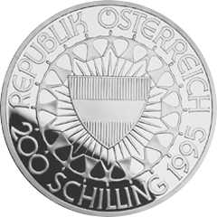 Österreich ZRGM 200 Schilling 1995 Wertseite 200 Schilling 1995 Wertseite Österreich ZRGM