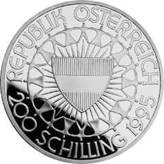 Österreich ZRGM 200 Schilling 1995 Wertseite 200 Schilling 1995 Wertseite Österreich ZRGM