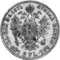 Austria Dual Monarchy 1 Florin 1867 Value side show coin 1 Florin 1867 Value side Austria Dual Monarchy