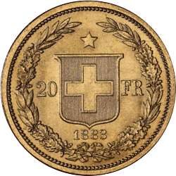 20 Franken 1883 Wertseite Schweiz Helvetia
