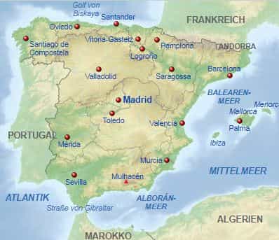 Königreich Spanien Karte Königreich Spanien