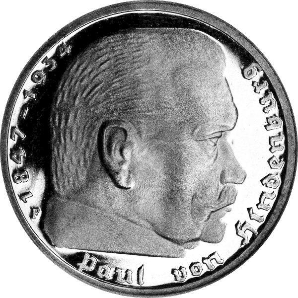 Deutschland 3. Reich 5 Reichsmark 1935 Bildseite 5 Reichsmark 1935 Bildseite Deutschland 3. Reich